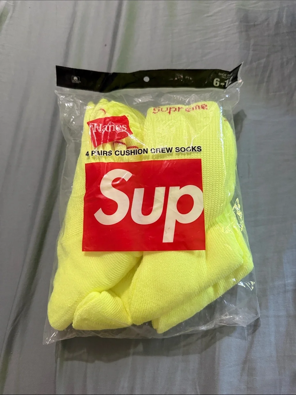 Supreme Neon Yellow Athletic Crew Socks - Pack